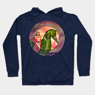 Seahorse Retro Scifi Old Vintage Fantasy Comic Popart Funny Hoodie